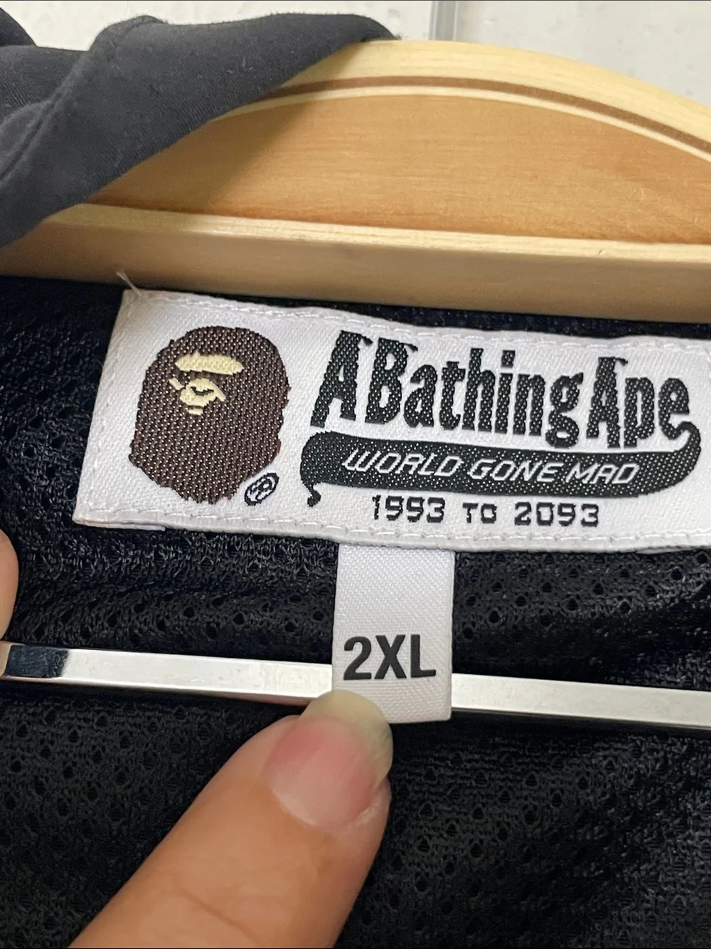 A Bathing Ape BAPE Men's Black Hooded Zip Windbreaker